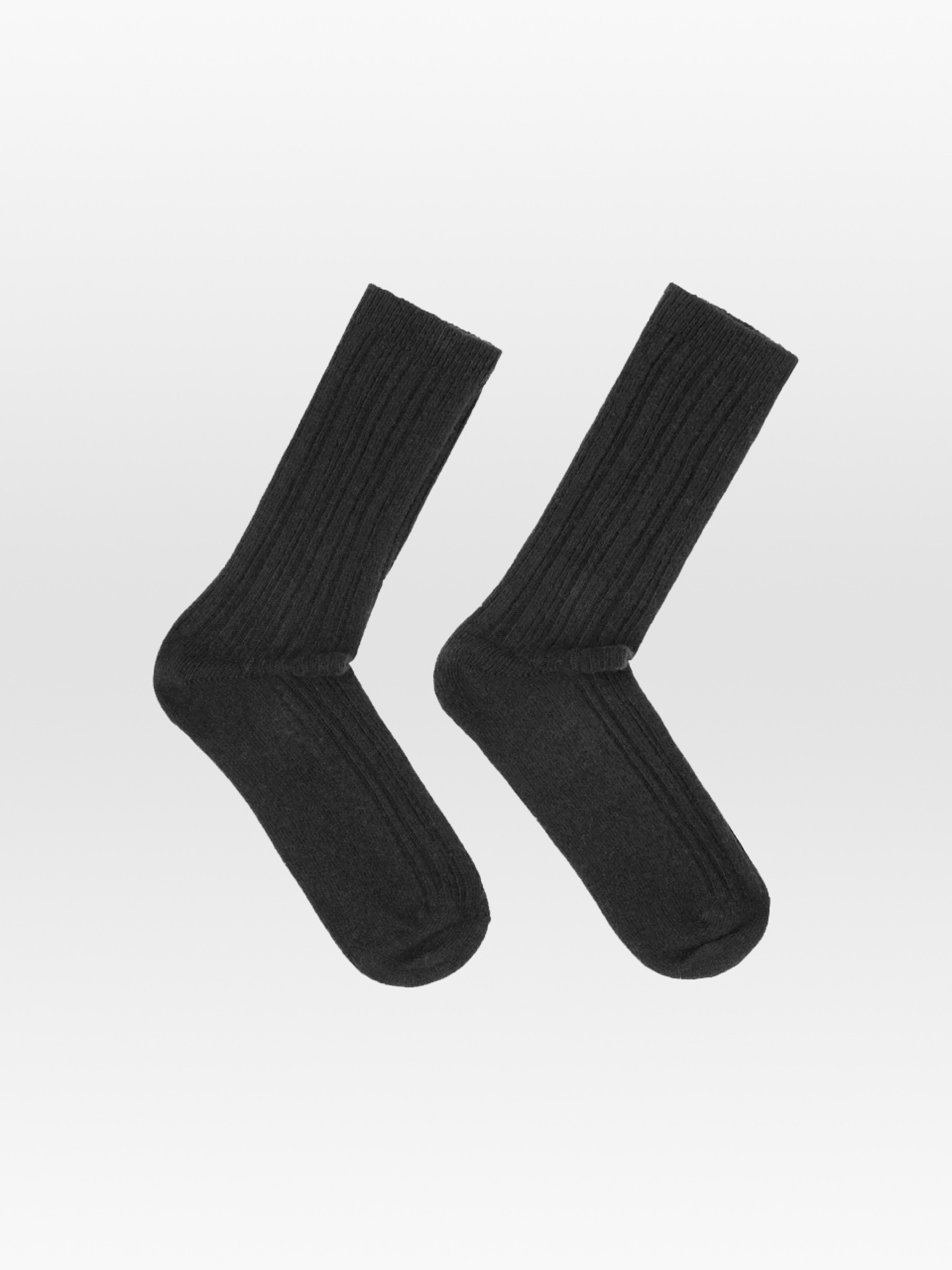 Socken mit Rippenstrick black Lanius