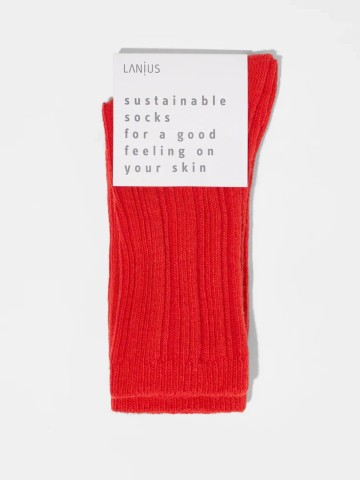 Socken mit Rippenstrick red alert Lanius
