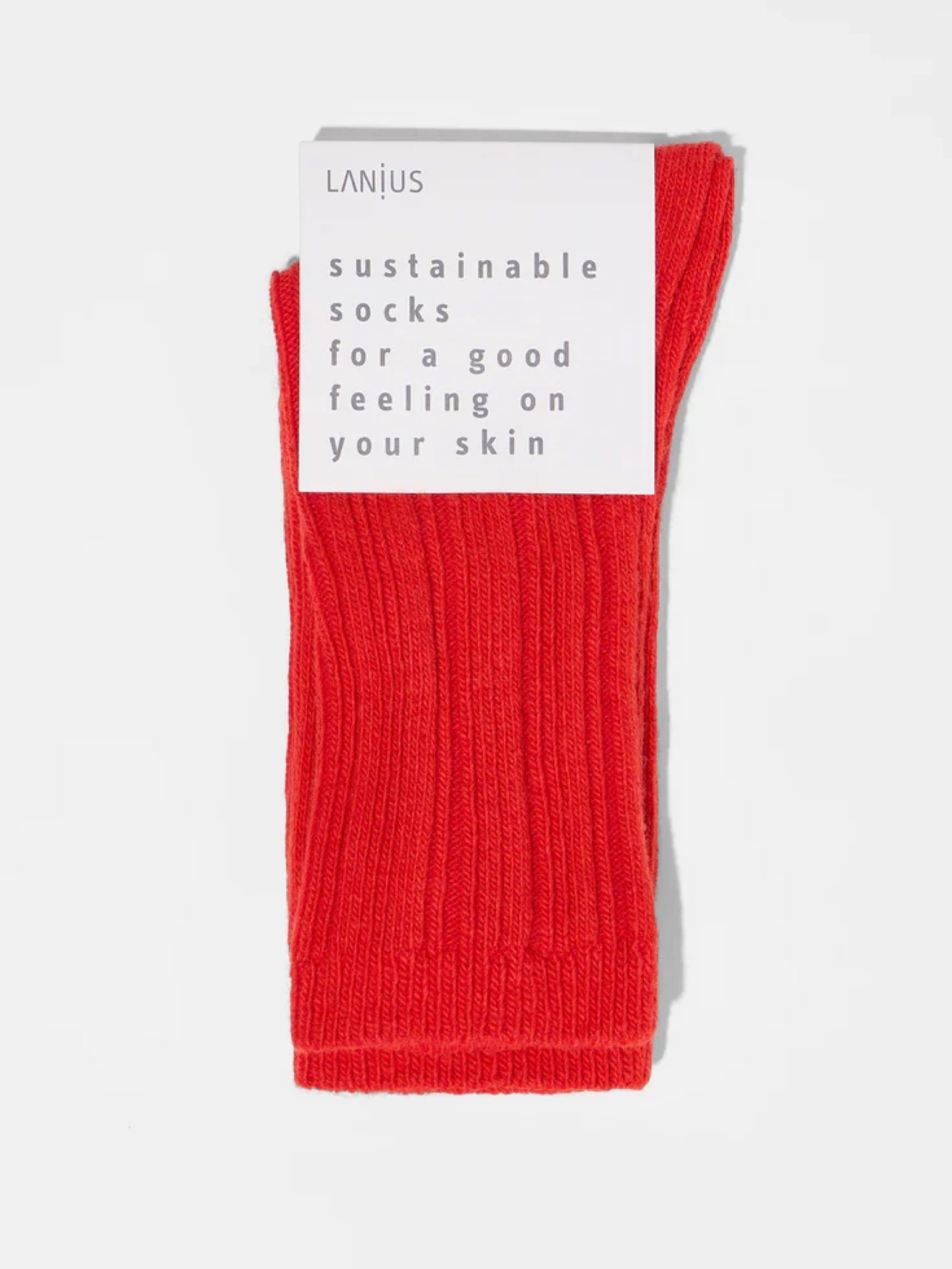 Socken mit Rippenstrick red alert Lanius