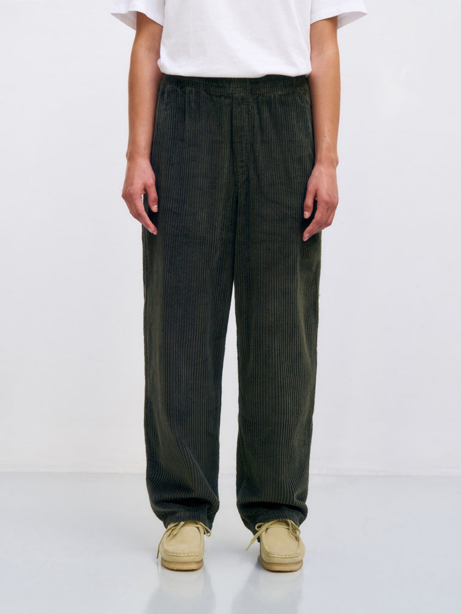Hose Cord Wide Pant dark green Rotholz
