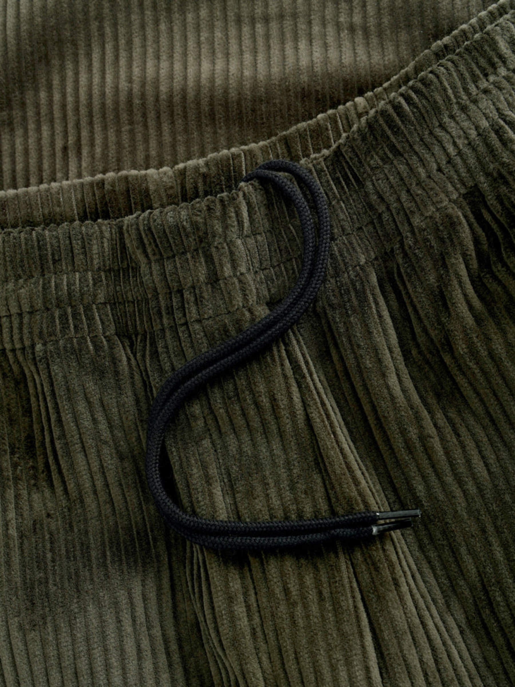 Hose Cord Wide Pant dark green Rotholz