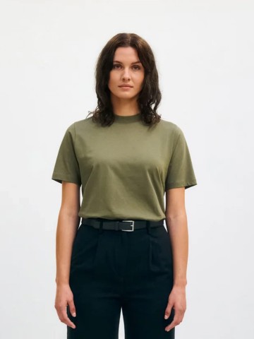 Big Collar T-Shirt fir green Rotholz