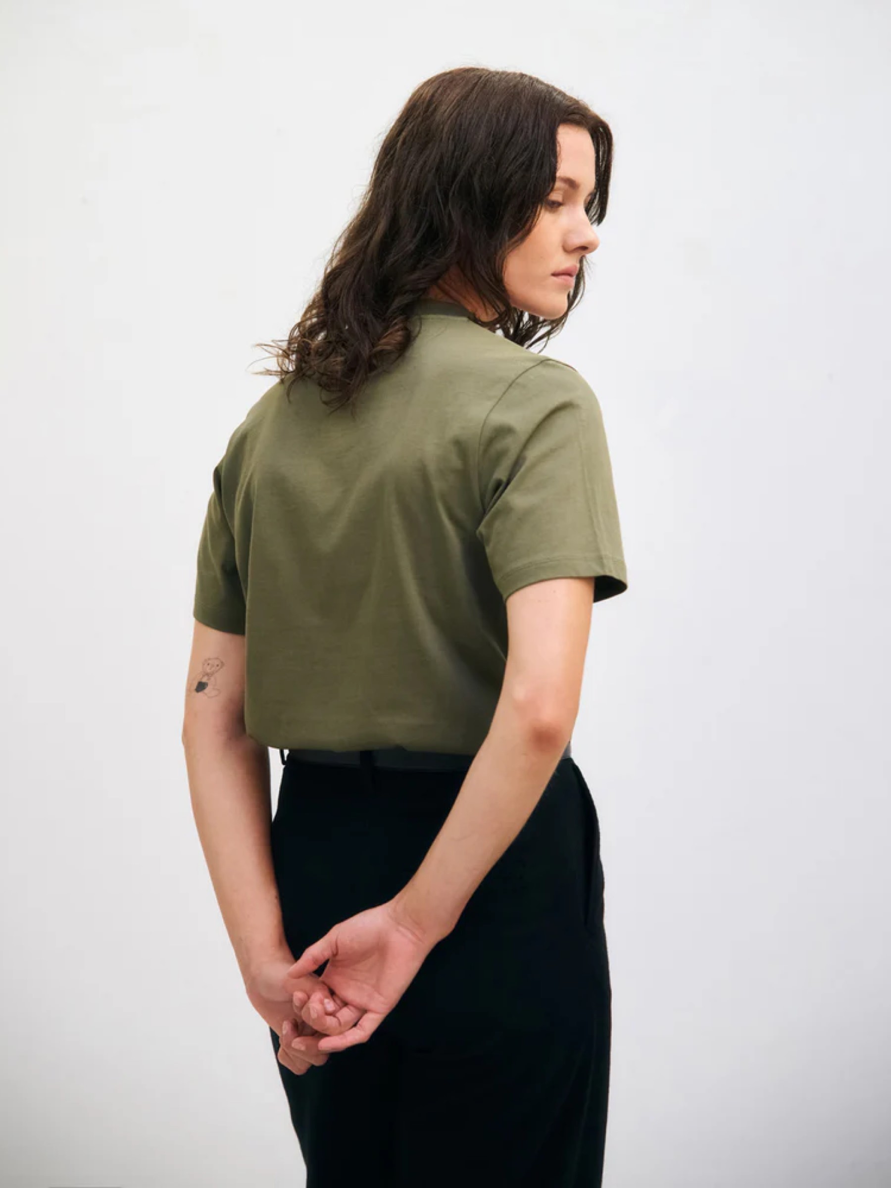 Big Collar T-Shirt fir green Rotholz