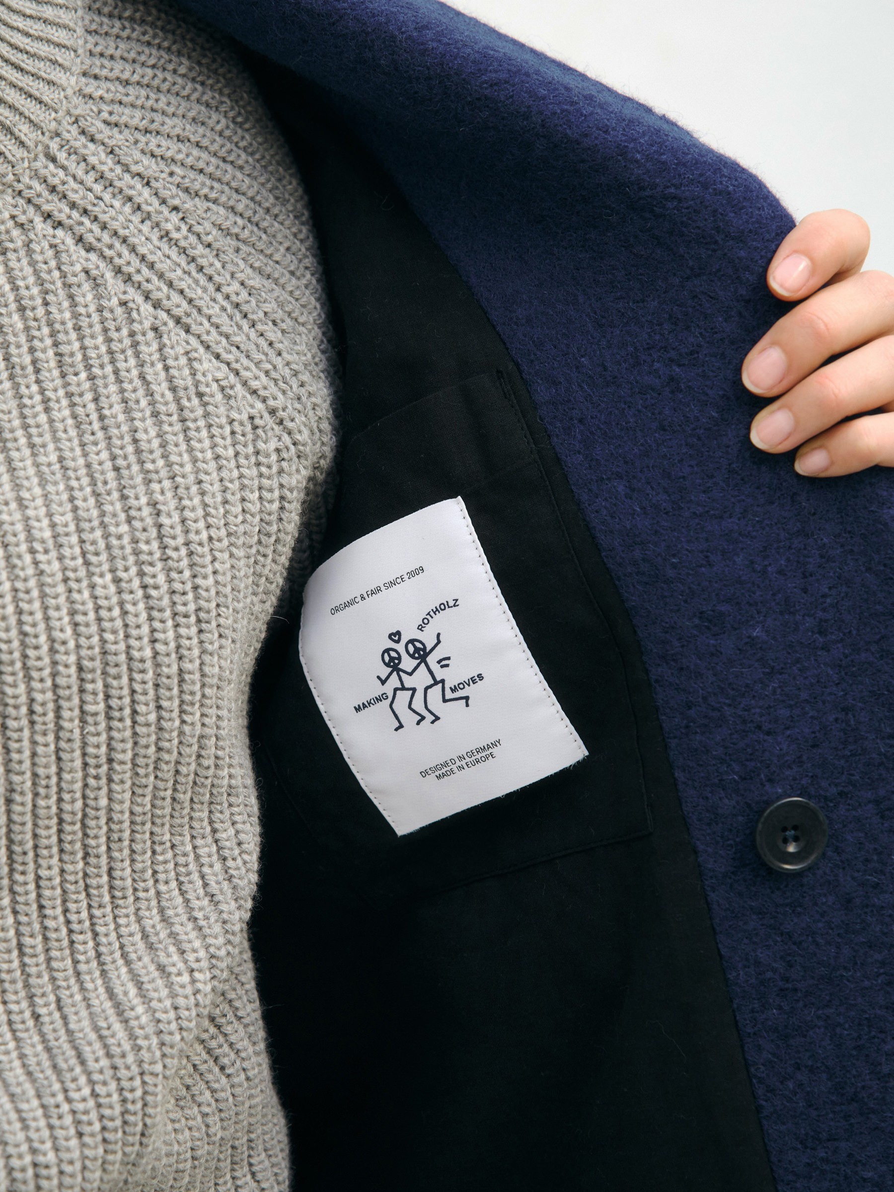 Wollmantel Formal Coat royal blue Rotholz