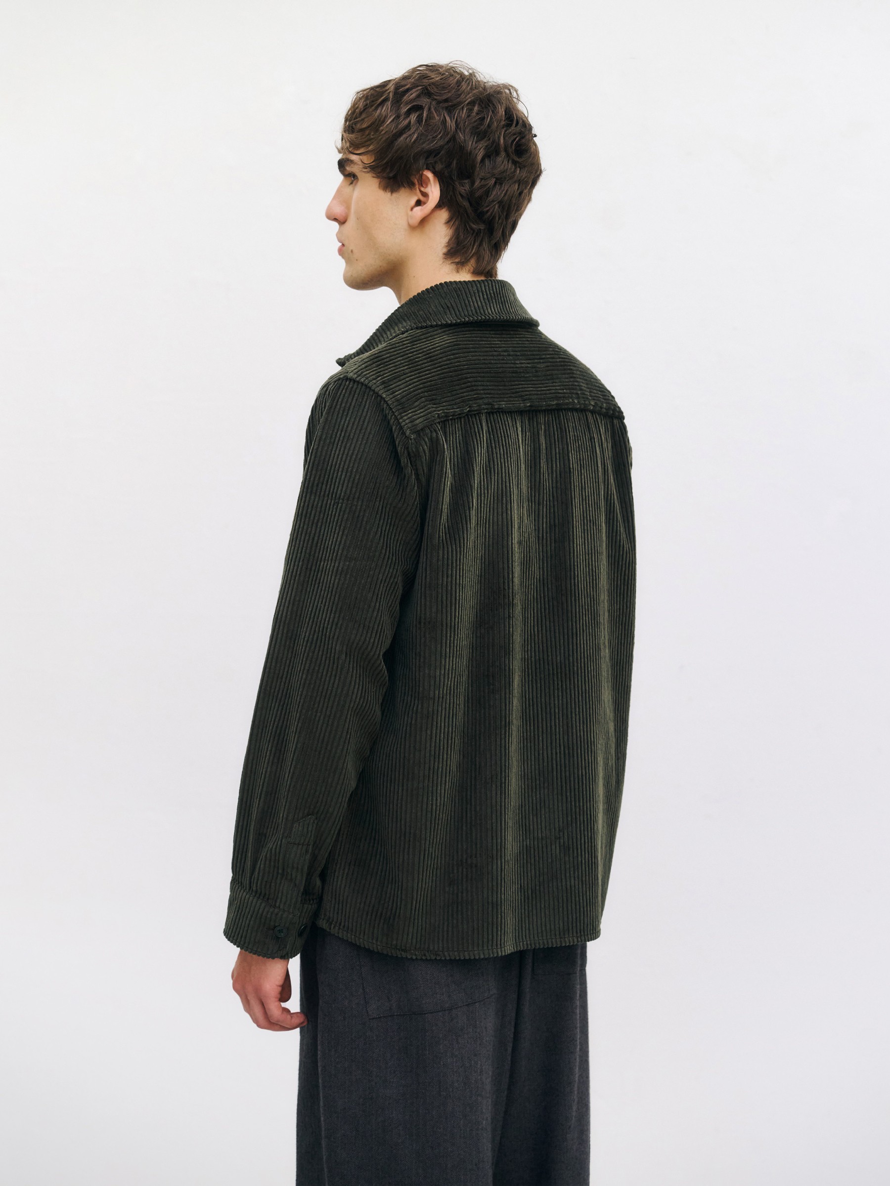 Hemd Cord Casual Shirt dark green Rotholz