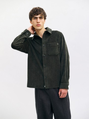 Hemd Cord Casual Shirt dark green Rotholz