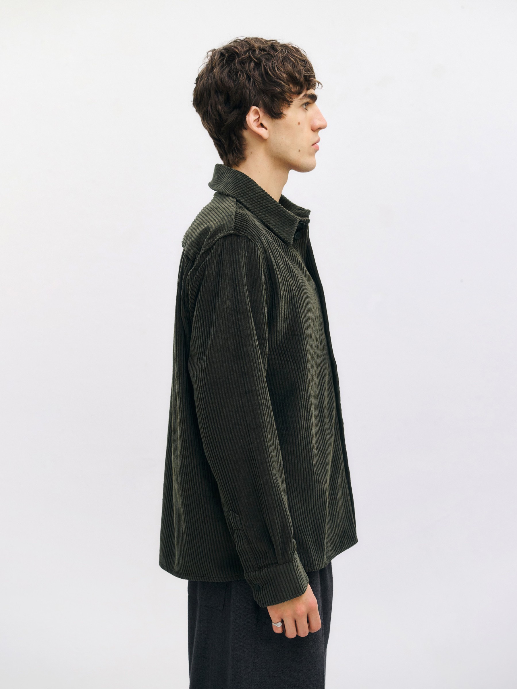 Hemd Cord Casual Shirt dark green Rotholz