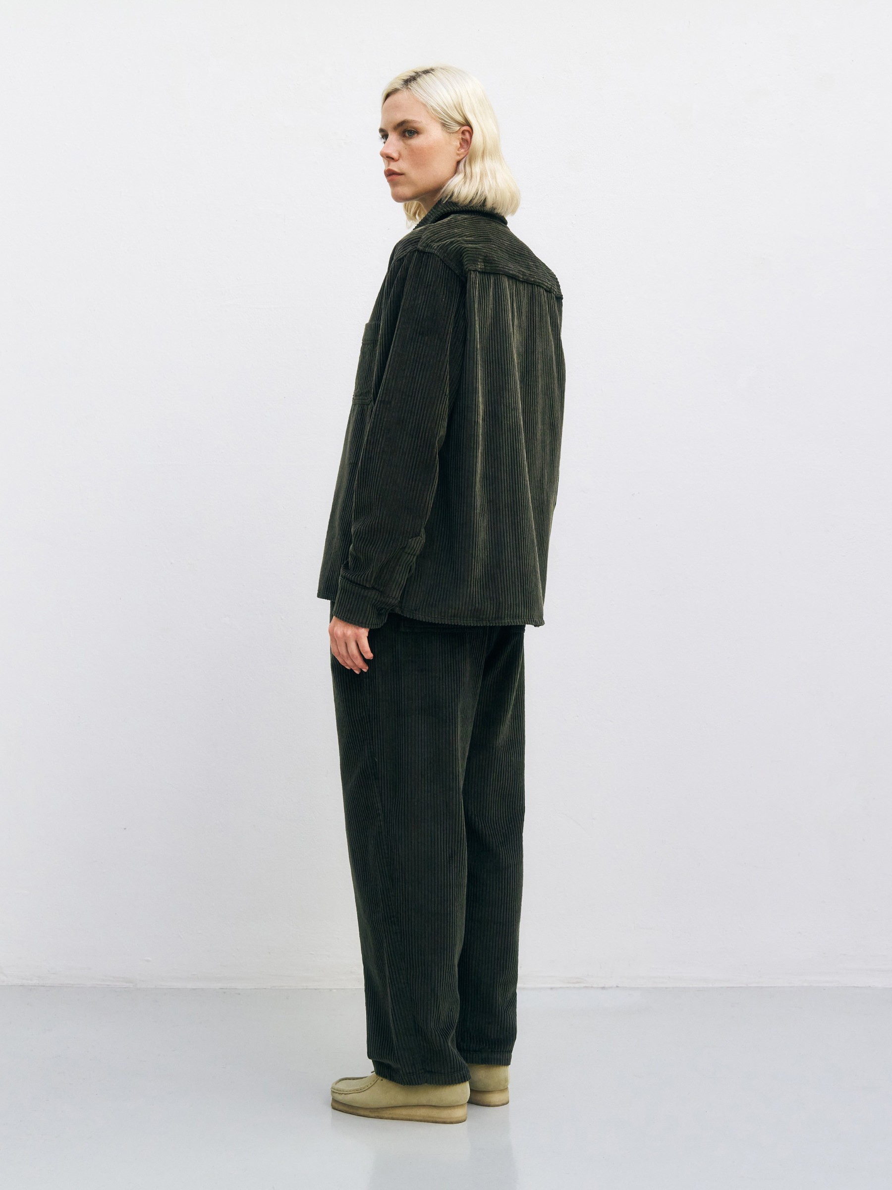 Hemd Cord Casual Shirt dark green Rotholz
