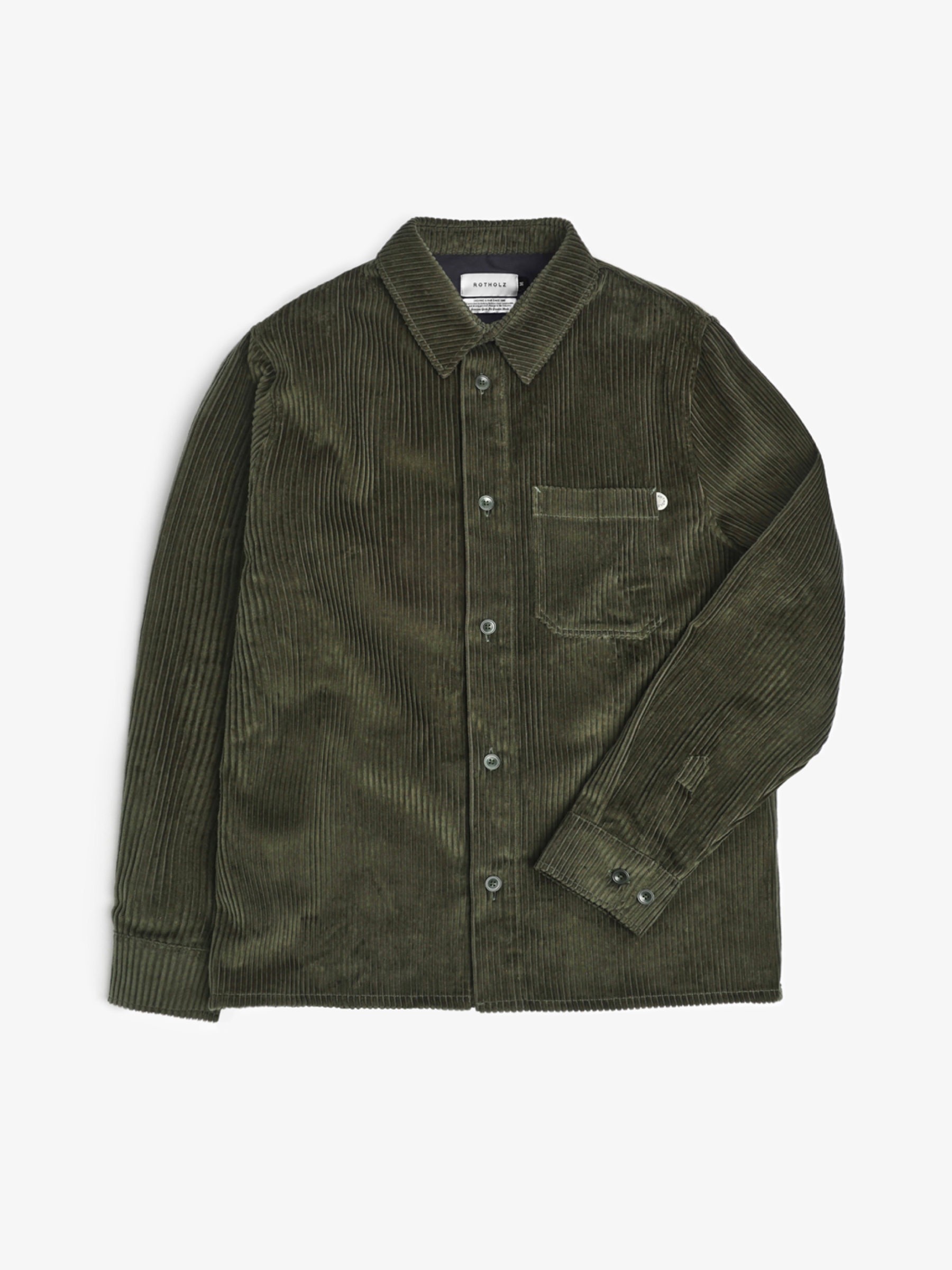 Hemd Cord Casual Shirt dark green Rotholz
