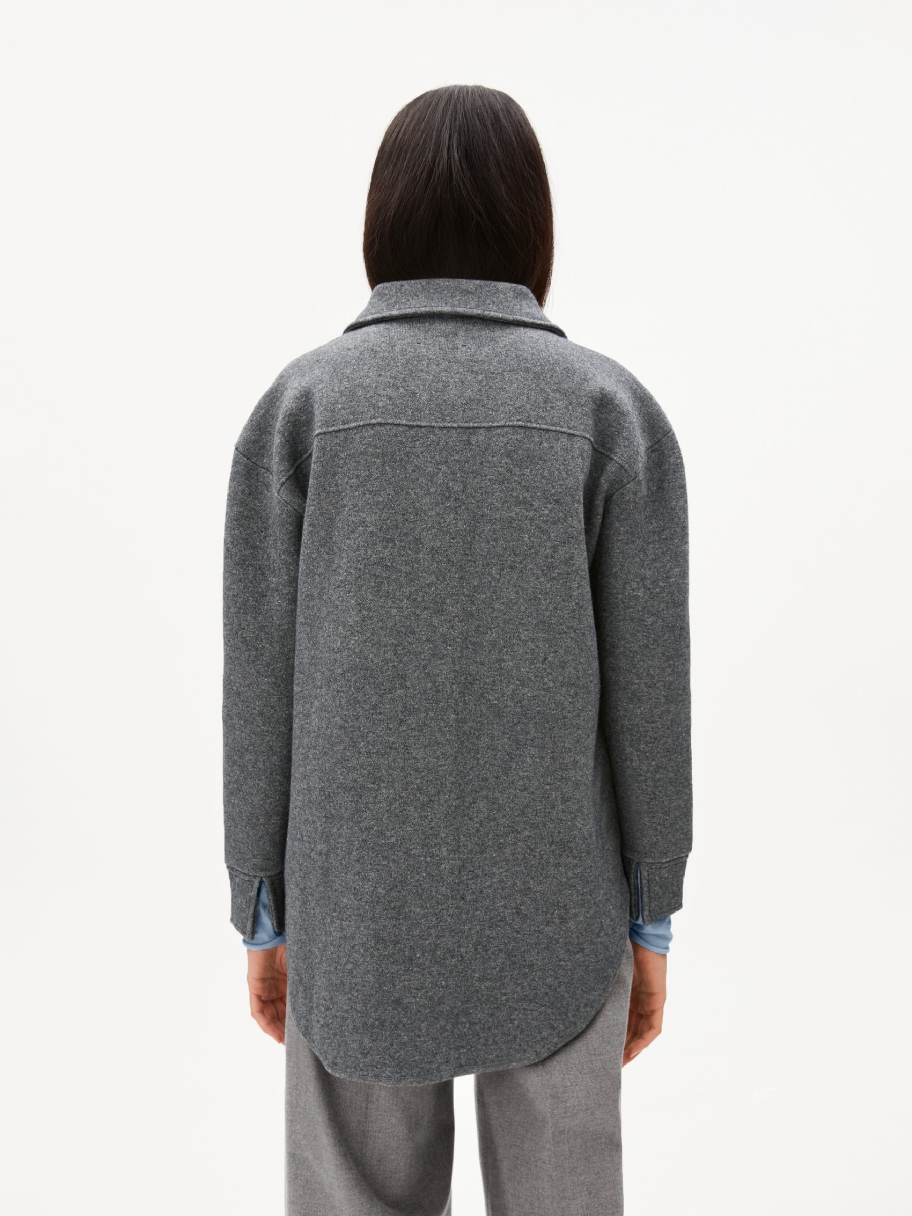 Overshirt Jacke Almaraa Soft mid grey melange oatmilk Armedangels