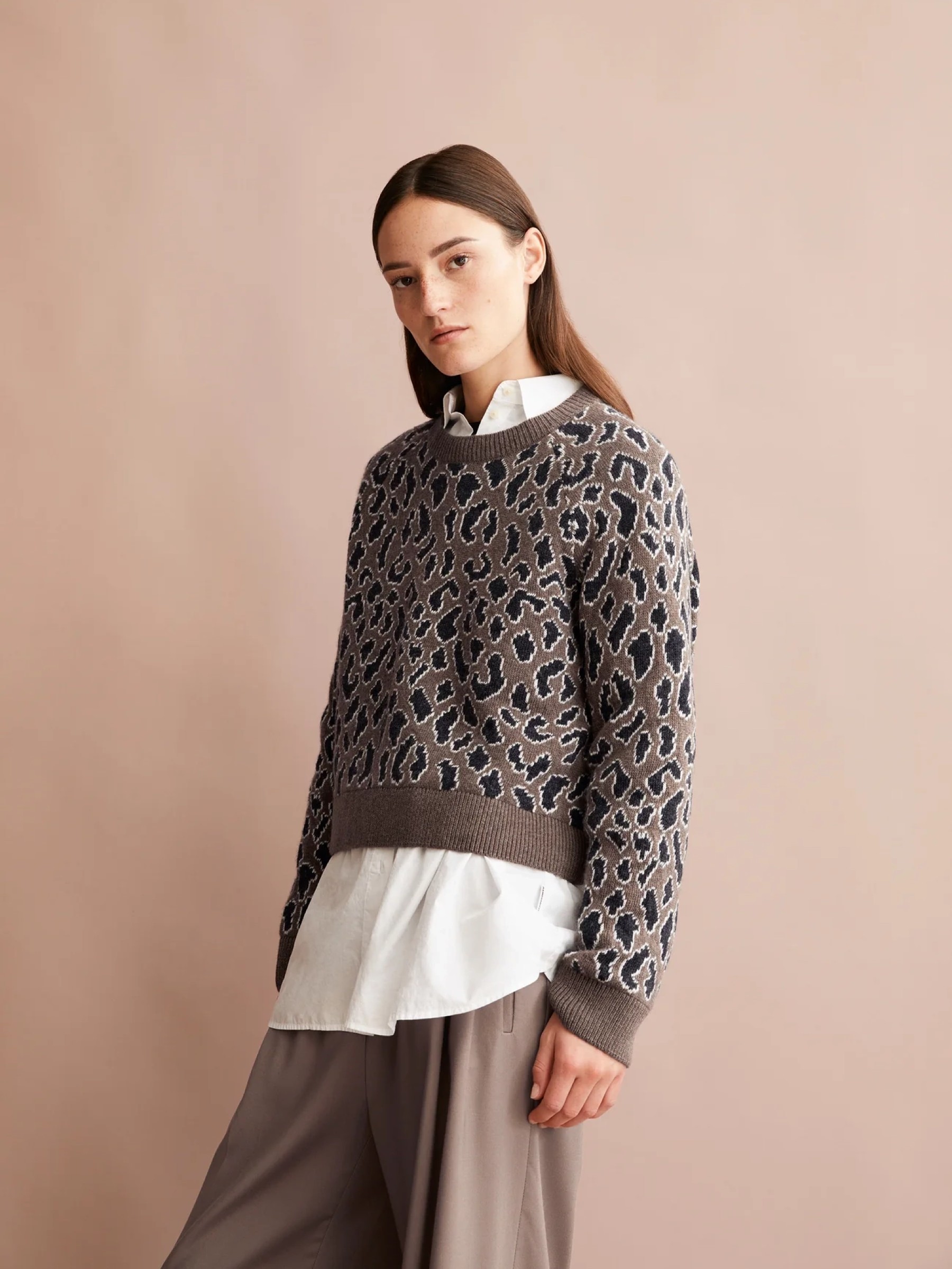 Pullover Diliriaa Leopaa walnut cream Armedangels