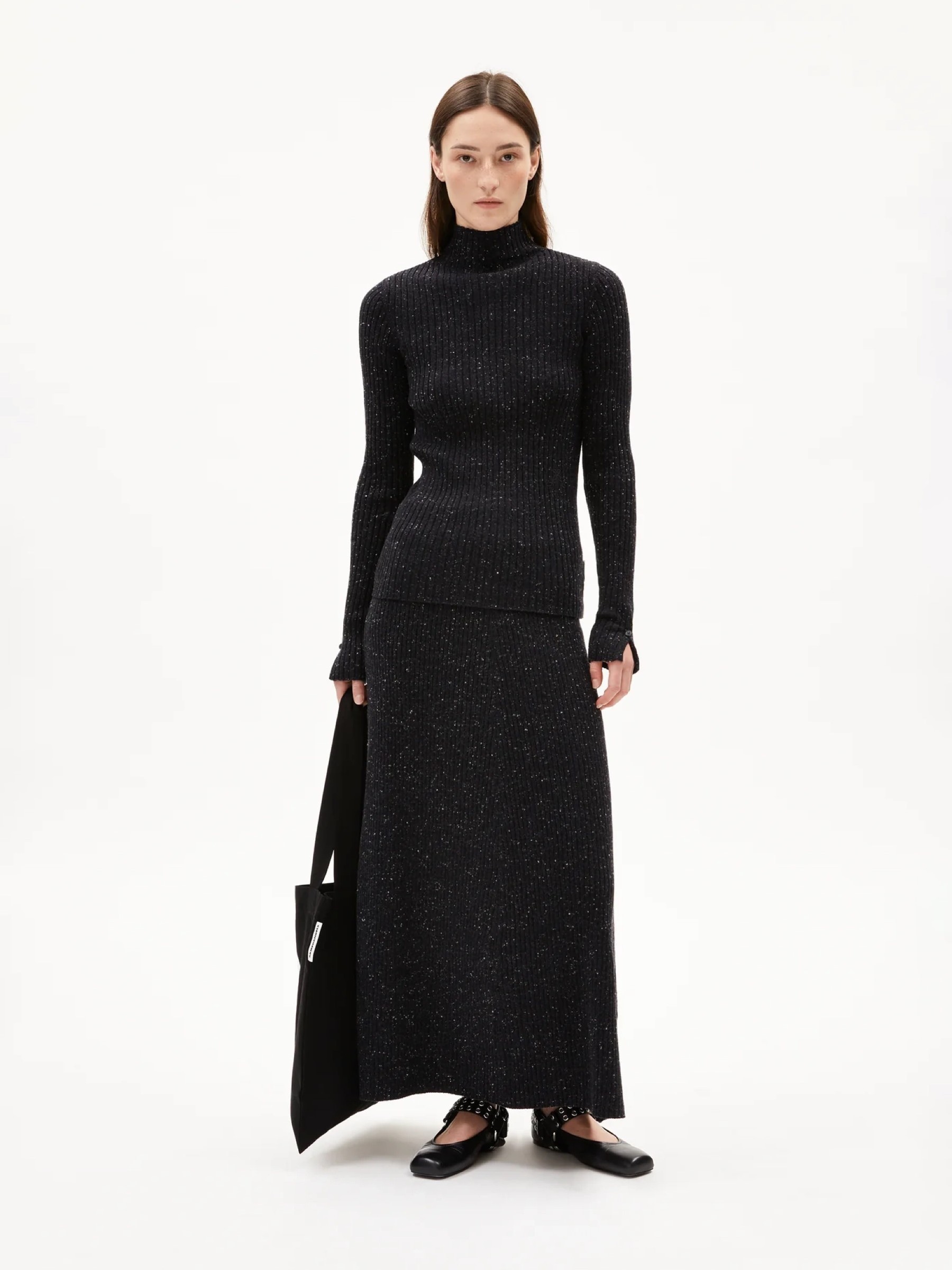 Longsleeve Alaania Tweed black-oatmilk Armedangels