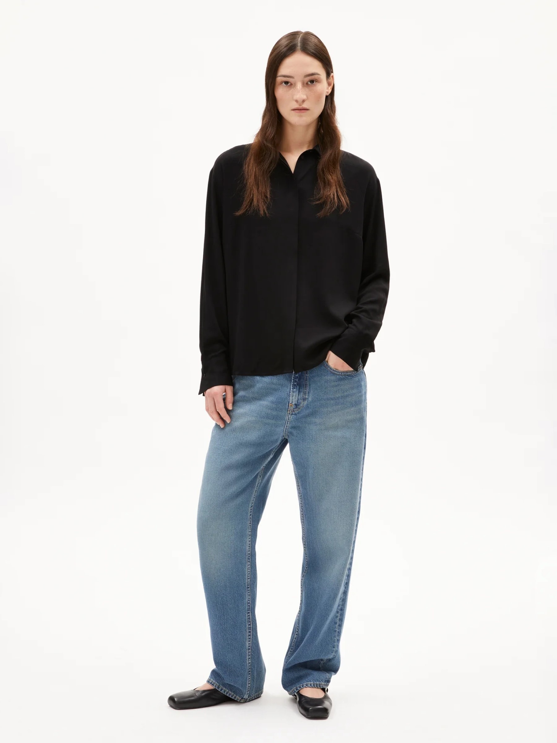 Bluse Larisaana Longsleeve black Armedangels