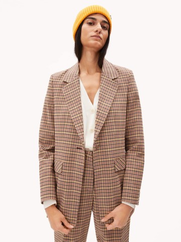 Blazer Andreaa Tartan kitt fudge Armedangels