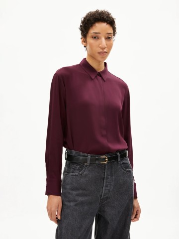 Bluse Larisaana Longsleeve dark cranberry Armedangels
