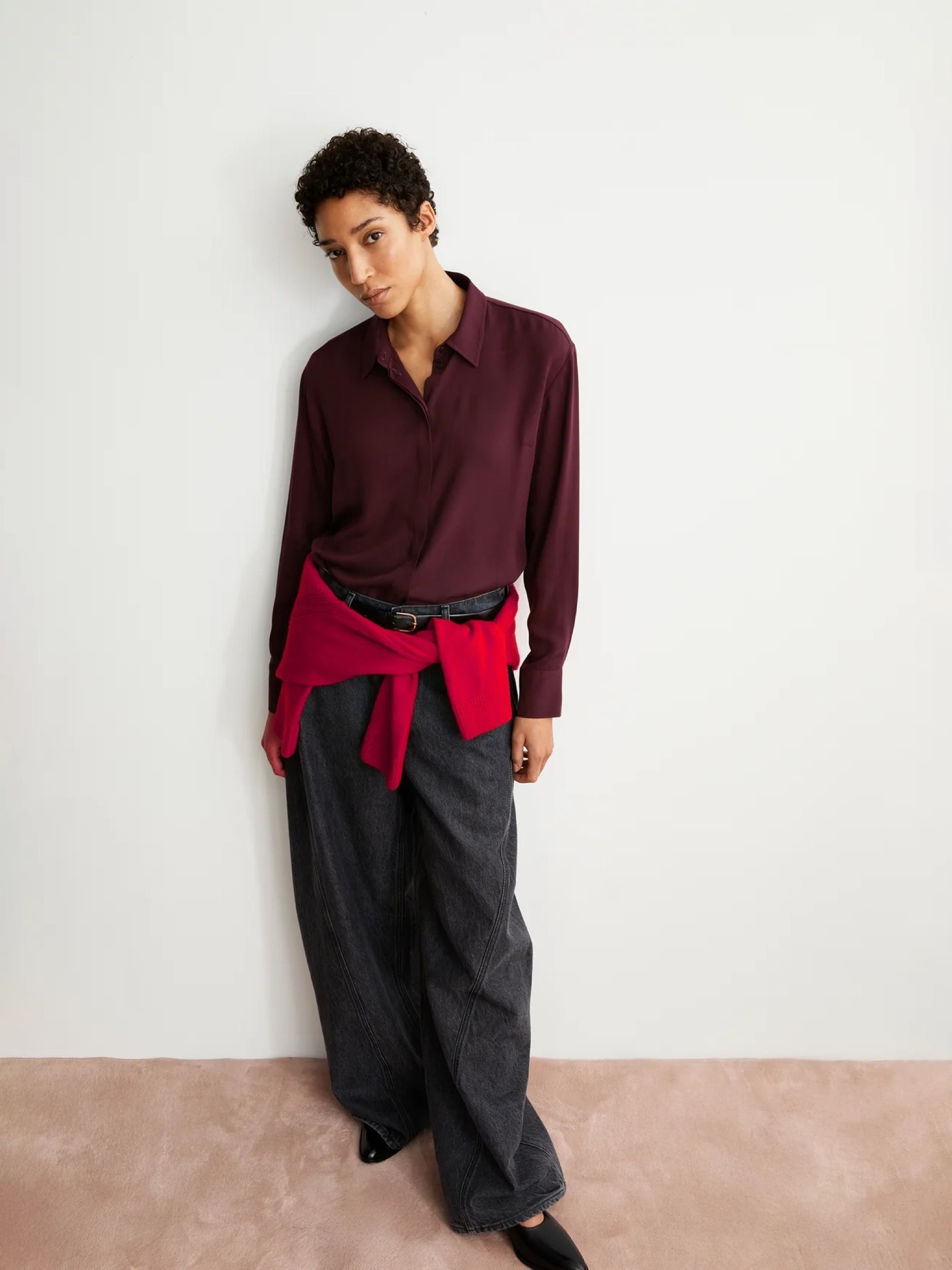 Bluse Larisaana Longsleeve dark cranberry Armedangels