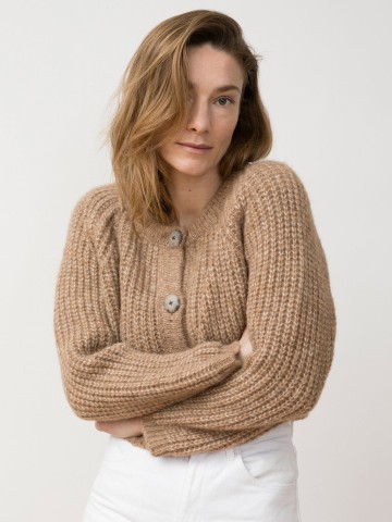 Strickjacke Knit Cardigan Tosca greige Jungle Folk