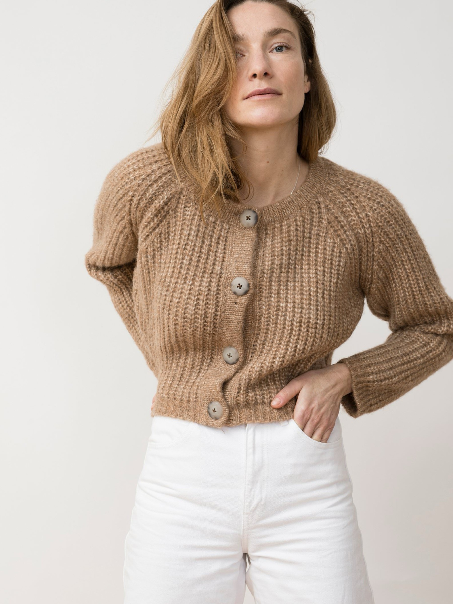 Strickjacke Knit Cardigan Tosca greige Jungle Folk