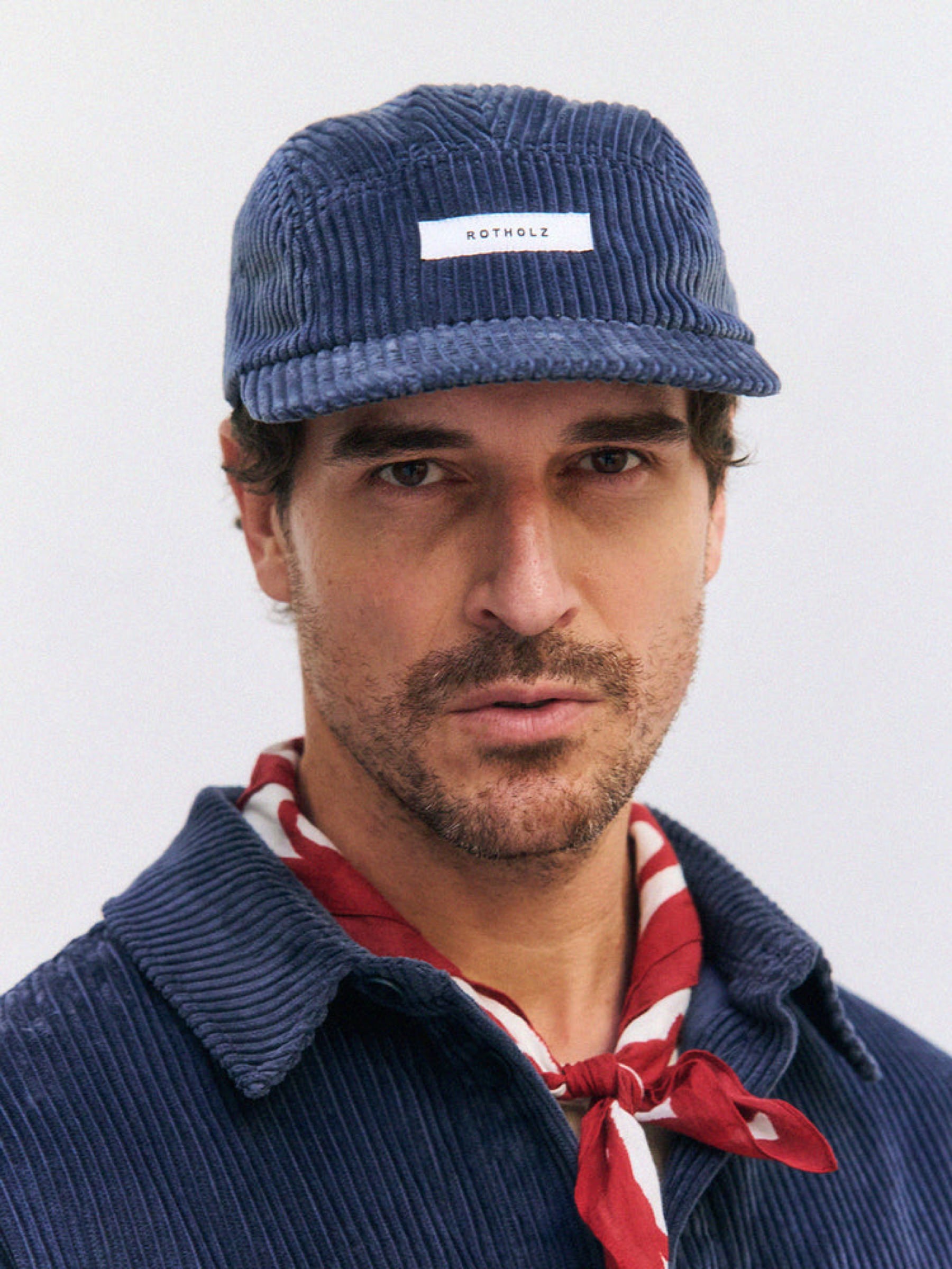 Mütze Cord 5-Panel stone blue Cap Rotholz