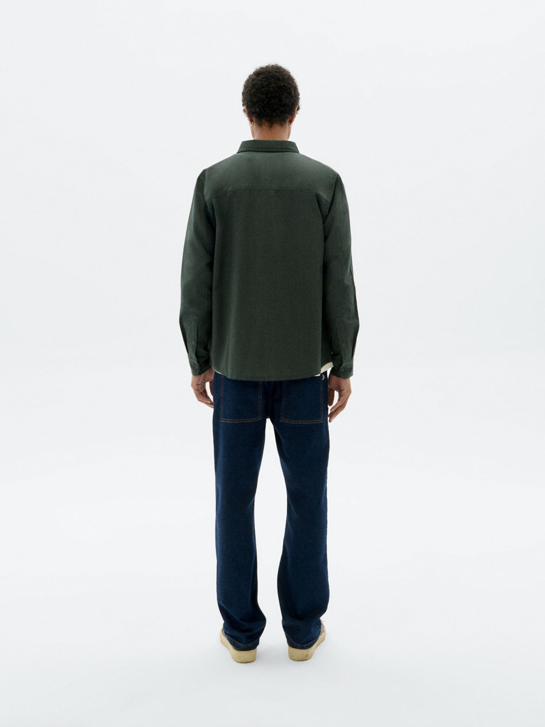 Hemd Ant Shirt dark eucaliptus microchecks Thinking Mu
