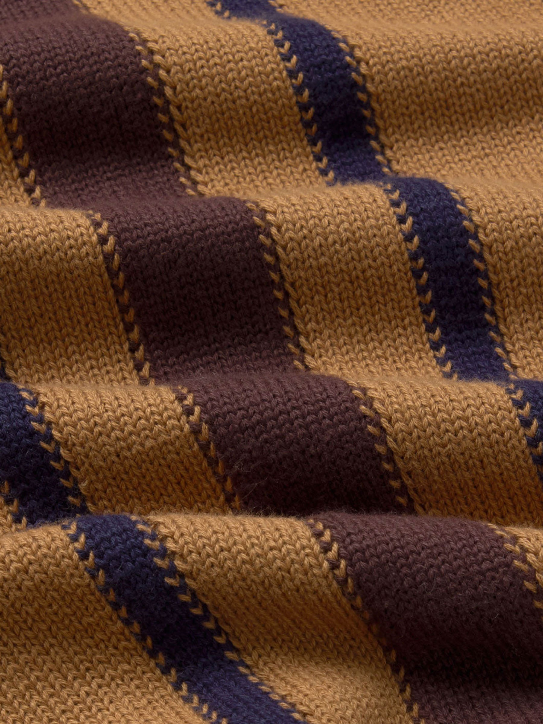 Strickjacke Creed Knitted Cardigan brown stripes Thinking Mu