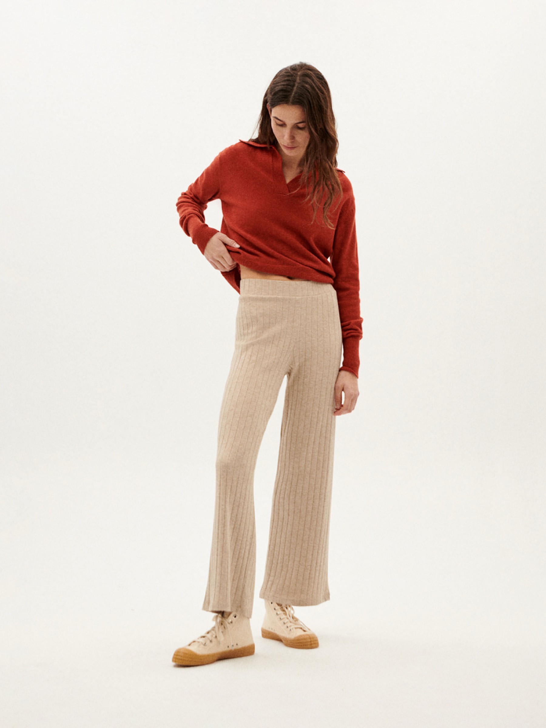 Hose Trash Dalia Pants taupe Thinking Mu