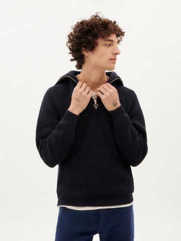 Pullover Helio Knitted Sweater navy Thinking Mu