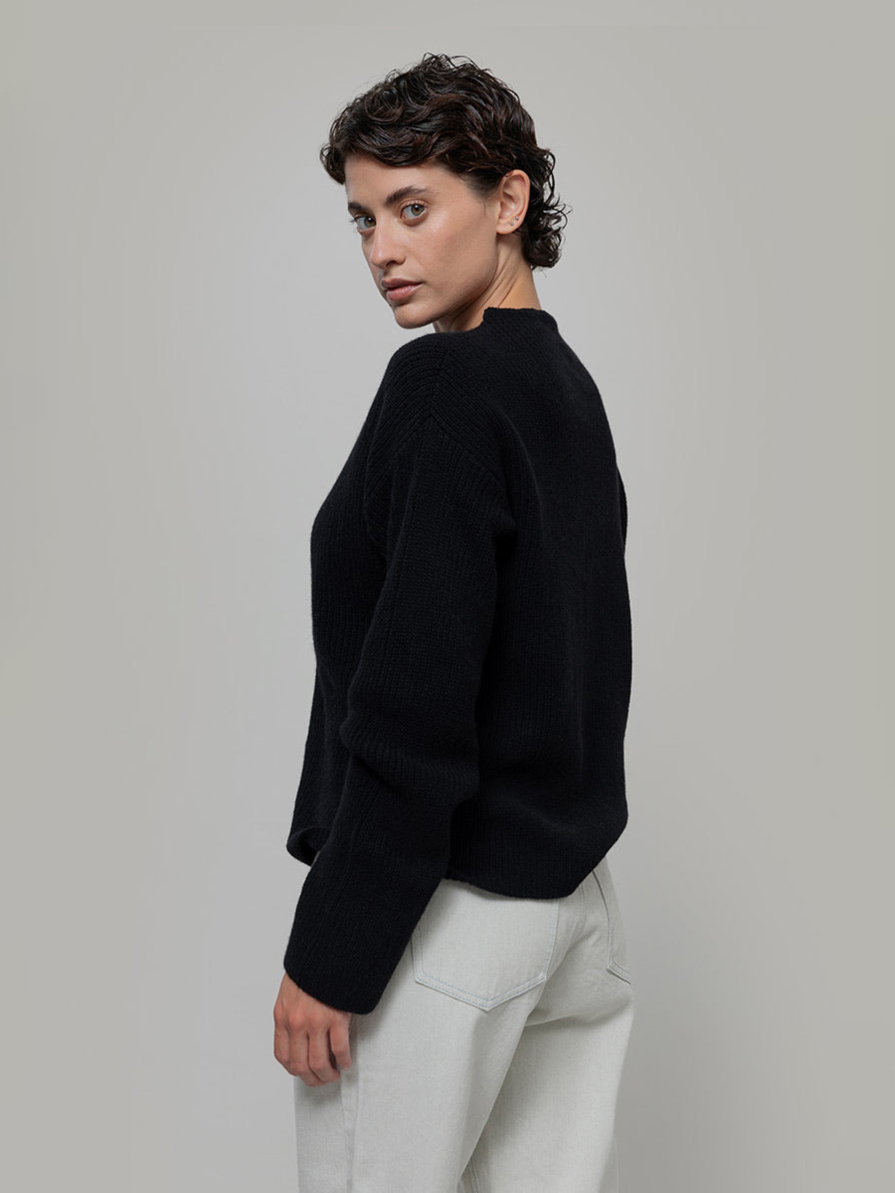 Pullover Melissa Women Recycled Cashmere Sweater black ardesia Rifo