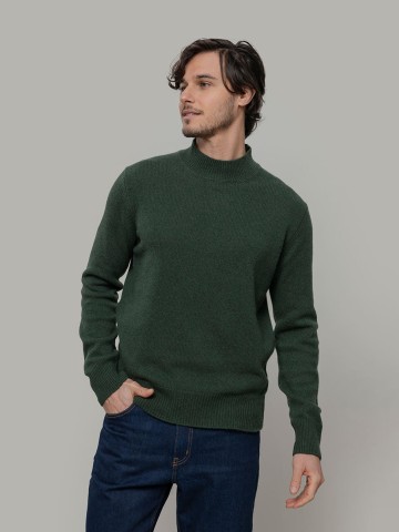 Pullover Clemente Man's Recycled Cashmere Sweater verde muschio Pullover Clemente Man's Recycled Cashmere Sweater verde muschio