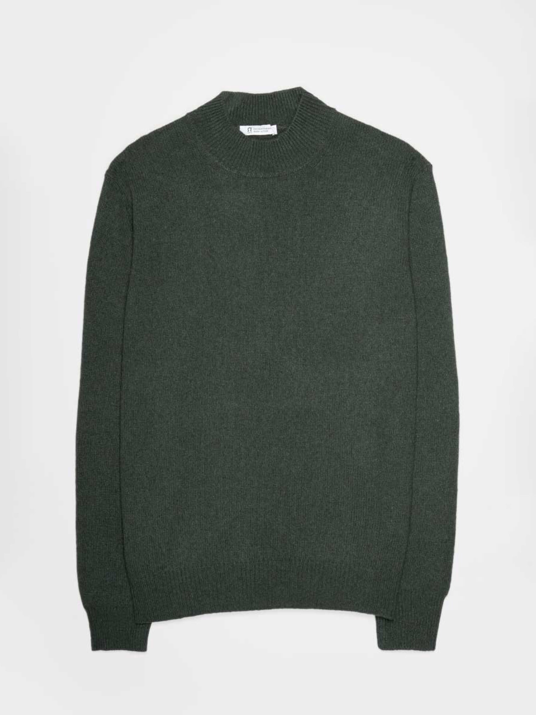 Pullover Clemente Man's Recycled Cashmere Sweater verde muschio