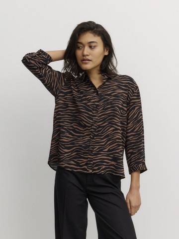 Bluse Cypress Zebra cognac brown Recolution