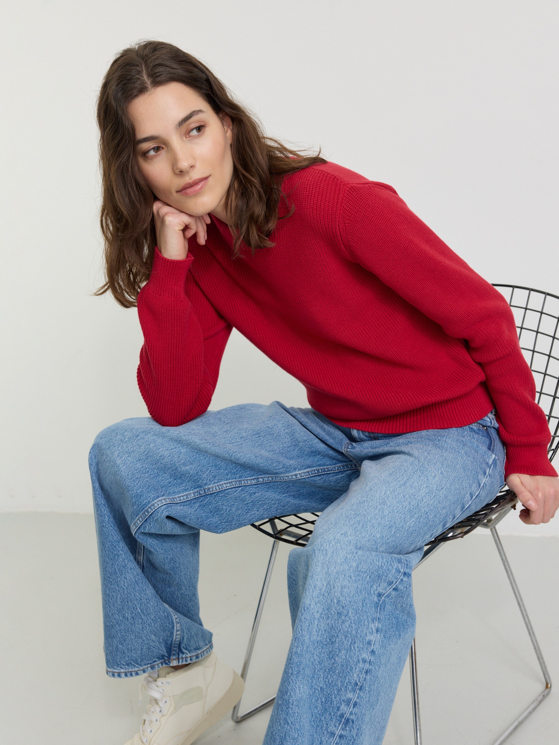 Pullover Longan signal red Recolution