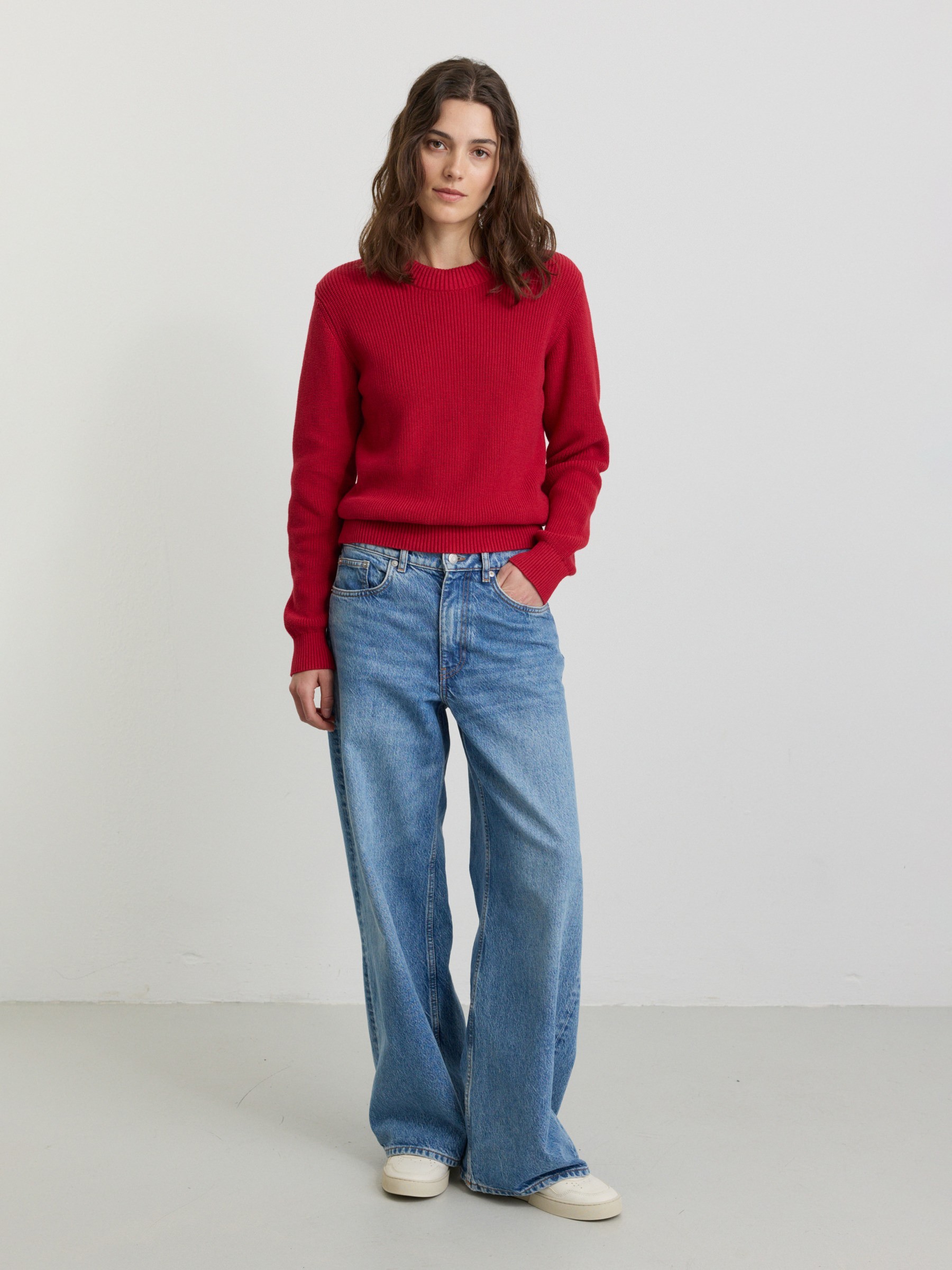 Pullover Longan signal red Recolution