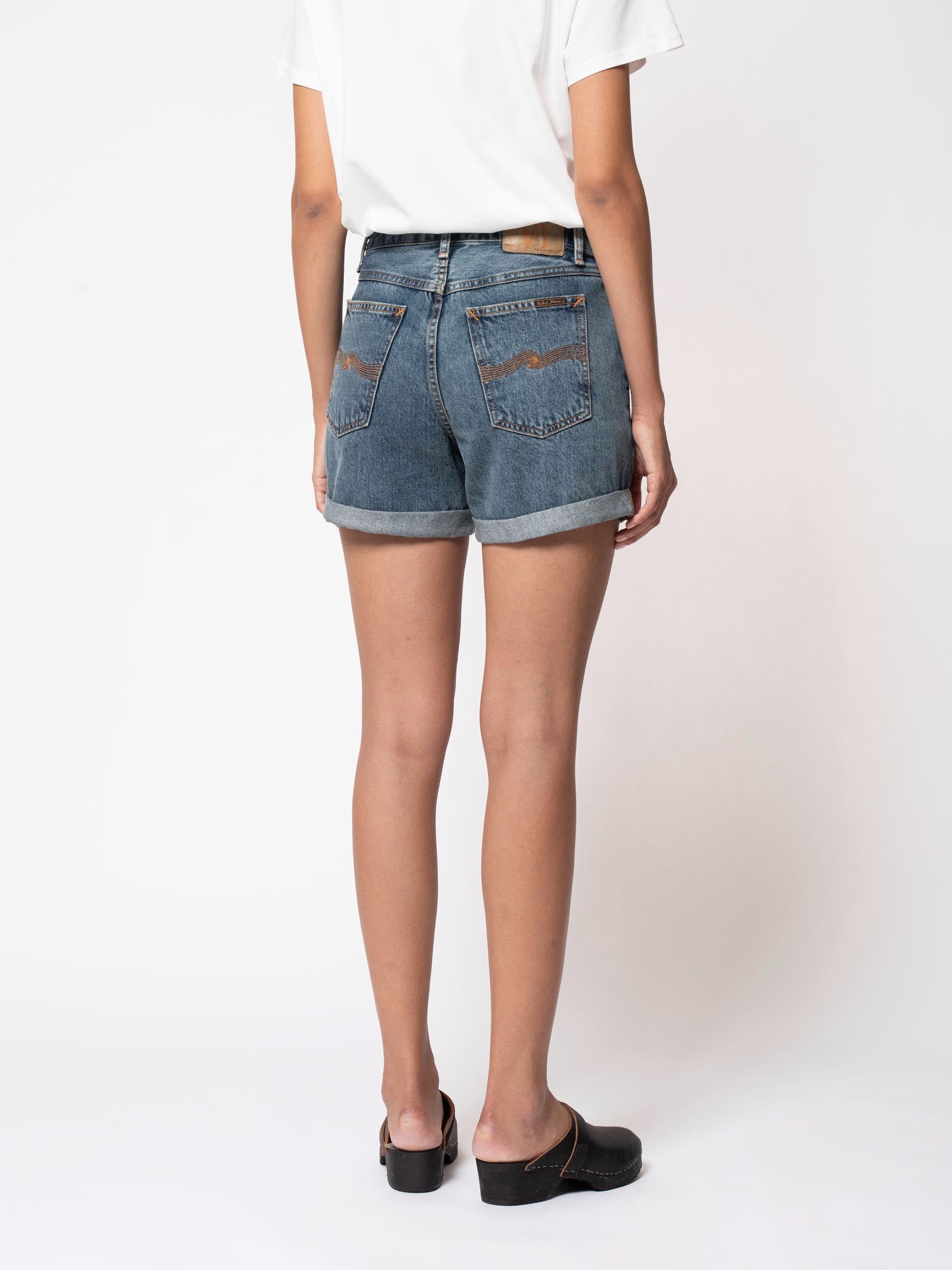 Jeanshose Frida Shorts friendly blue denim Nudie Jeans