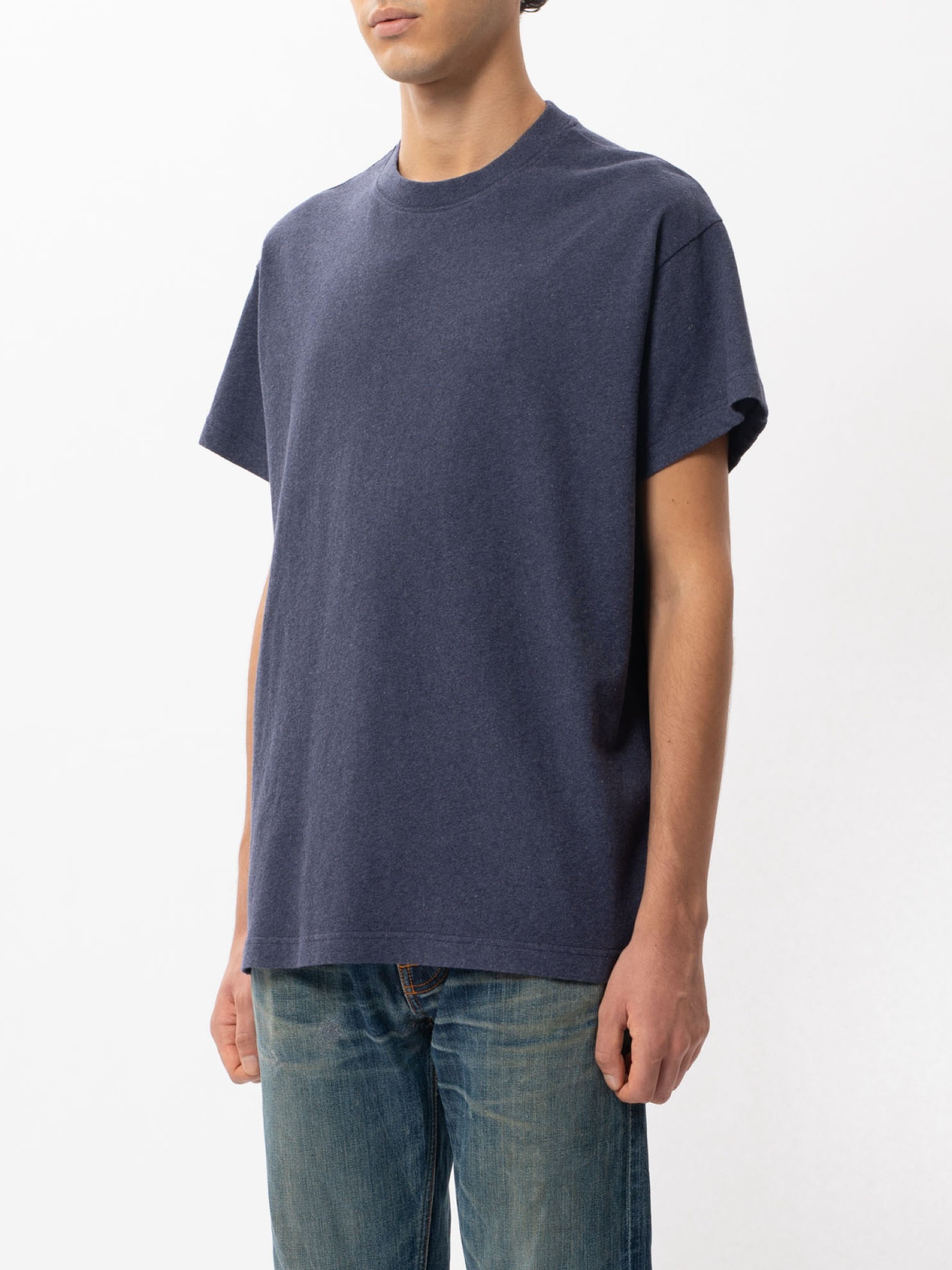 T-Shirt Milton Recycled bluemelange Nudie Jeans