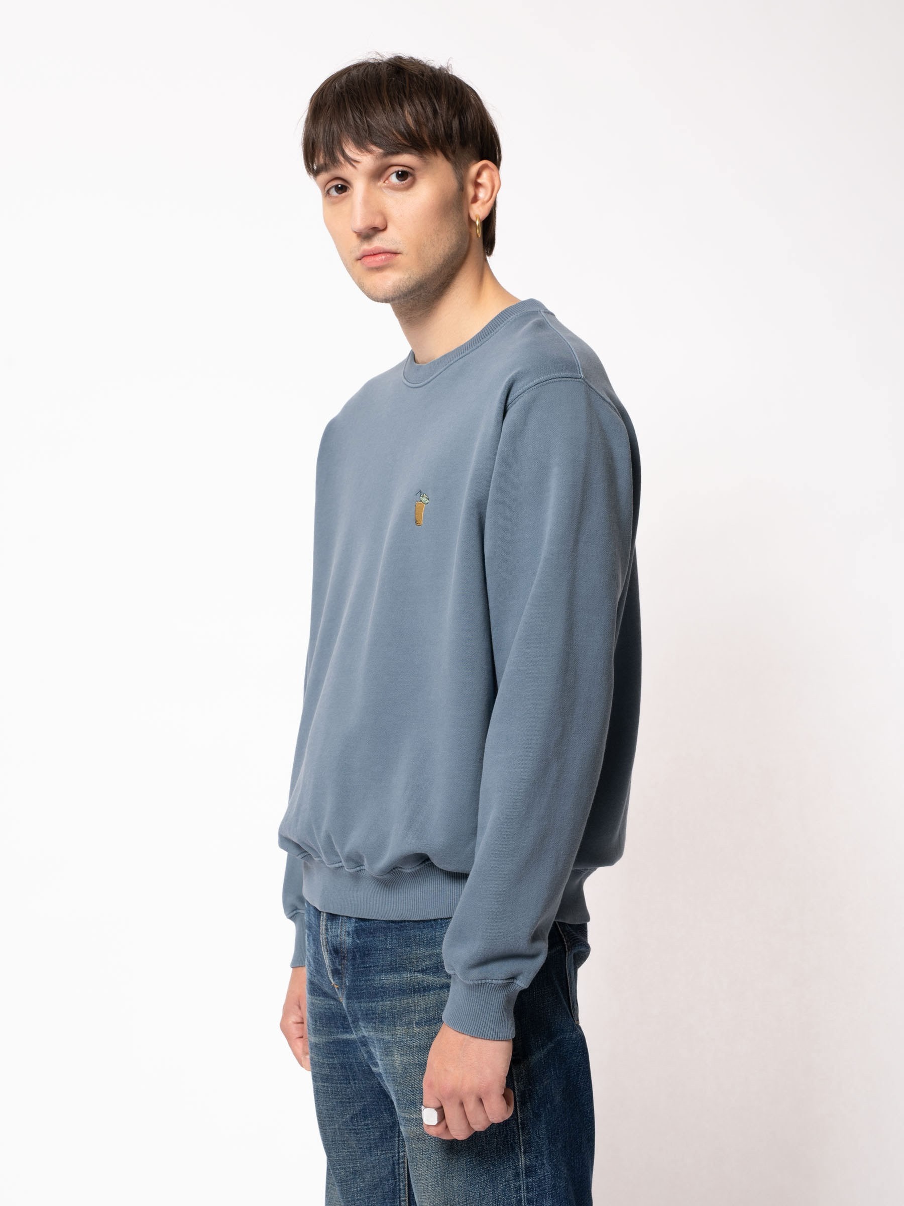 Pullover Lasse Pina Colada 50s blue Nudie Jeans