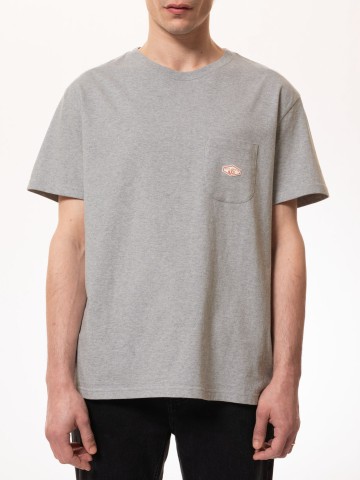 T-Shirt Leffe Pocket Tee greymelange Nudie Jeans