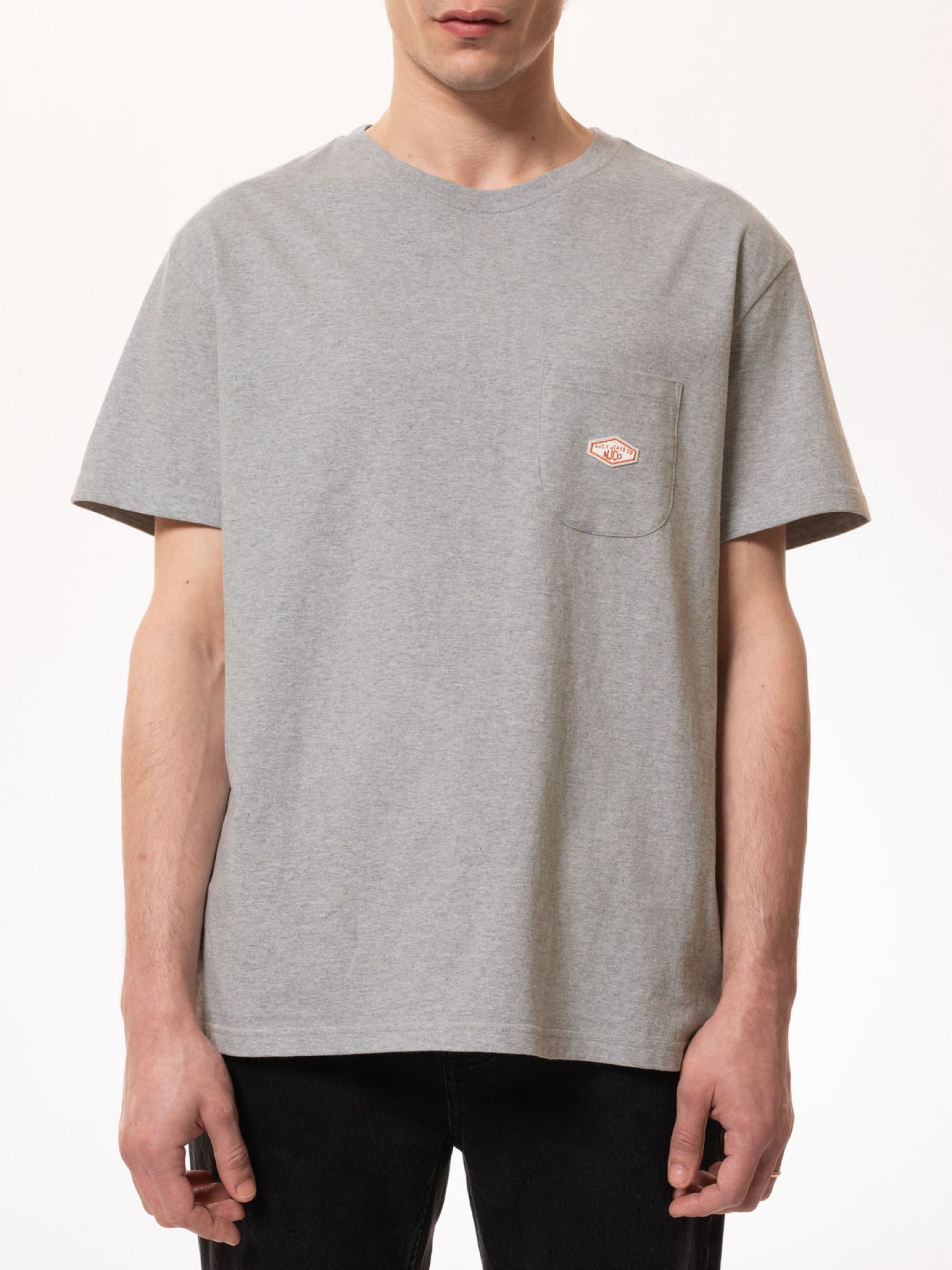 T-Shirt Leffe Pocket Tee greymelange Nudie Jeans