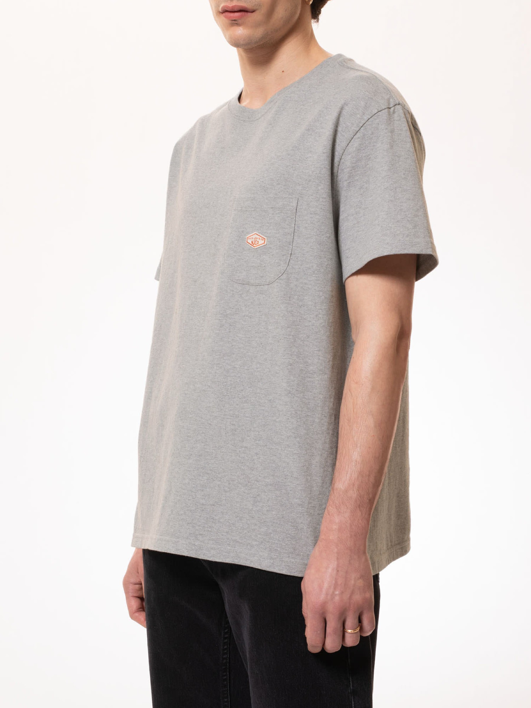 T-Shirt Leffe Pocket Tee greymelange Nudie Jeans