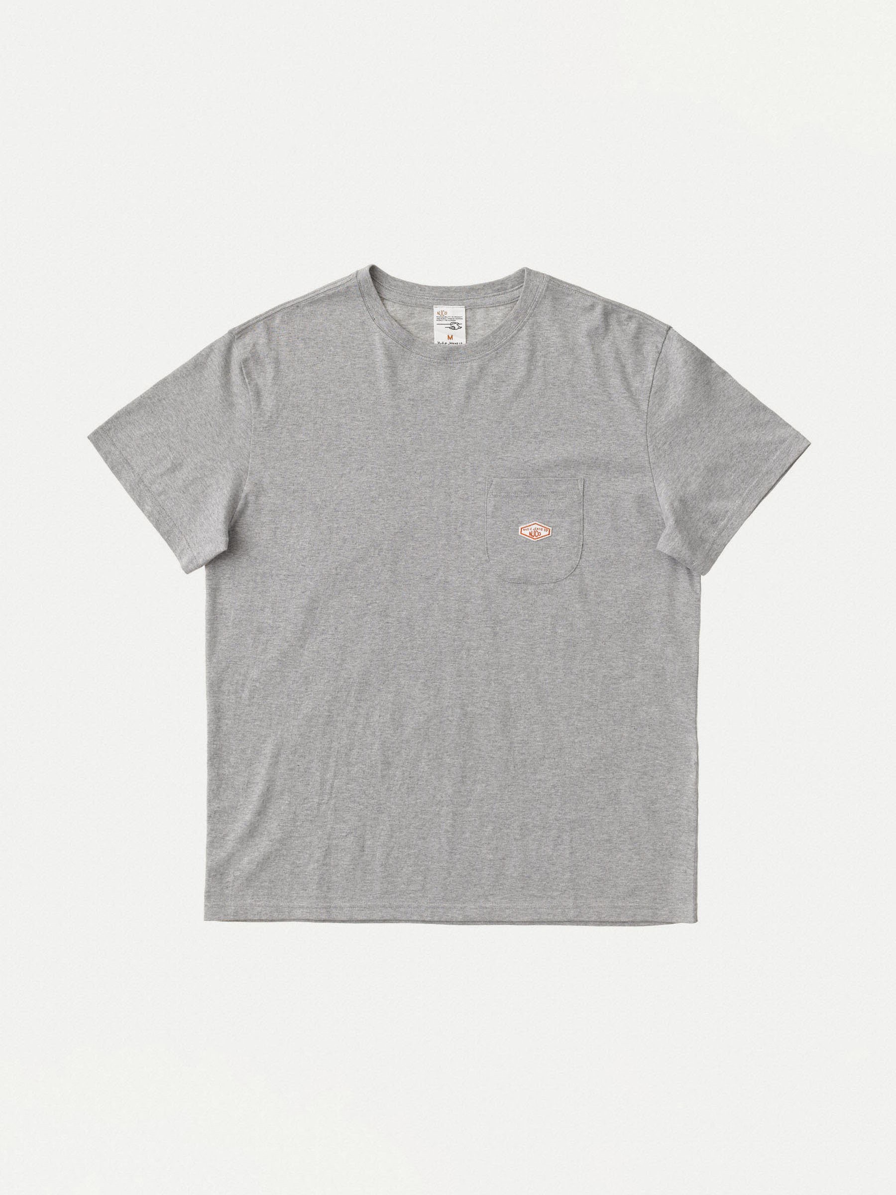 T-Shirt Leffe Pocket Tee greymelange Nudie Jeans