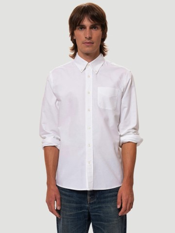 Hemd John Button Down Oxford offwhite Nudie Jeans