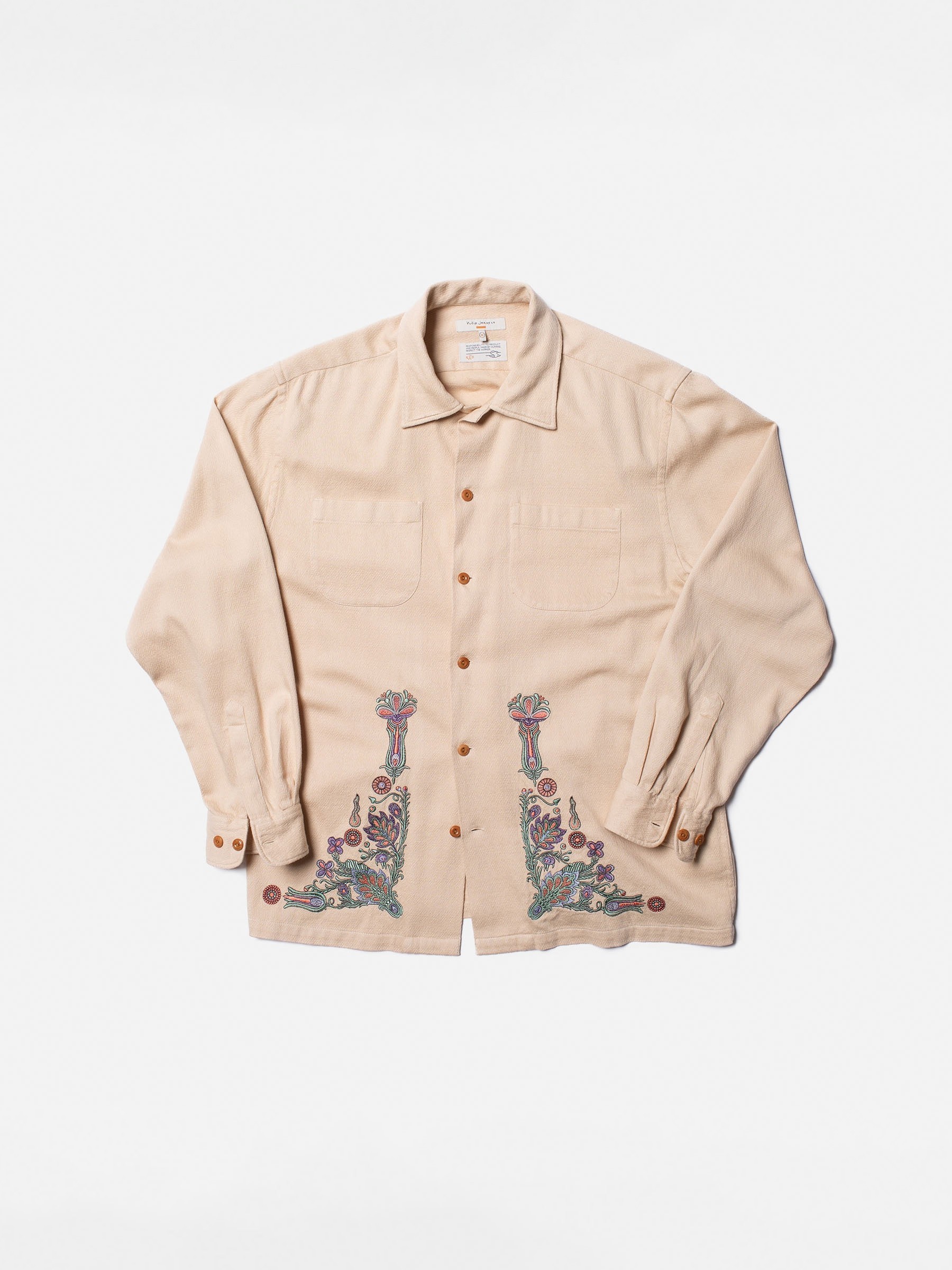 Hemd Vincent Floral cream Nudie Jeans