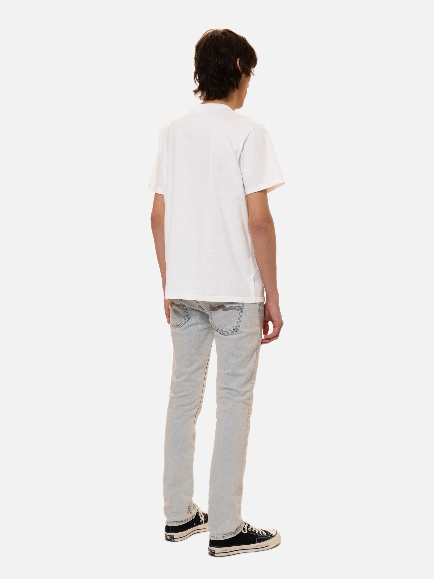 T-Shirt Roy Pause And Play chalk white Nudie Jeans