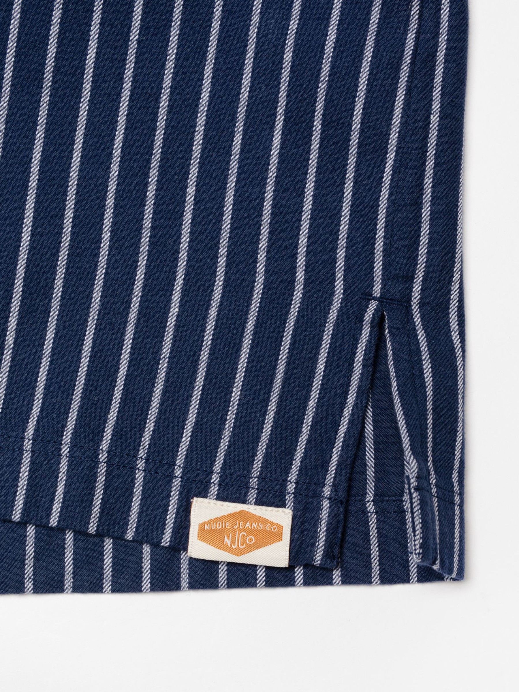 Bluse Jutta Striped Cotton Shirt blue Nudie Jeans