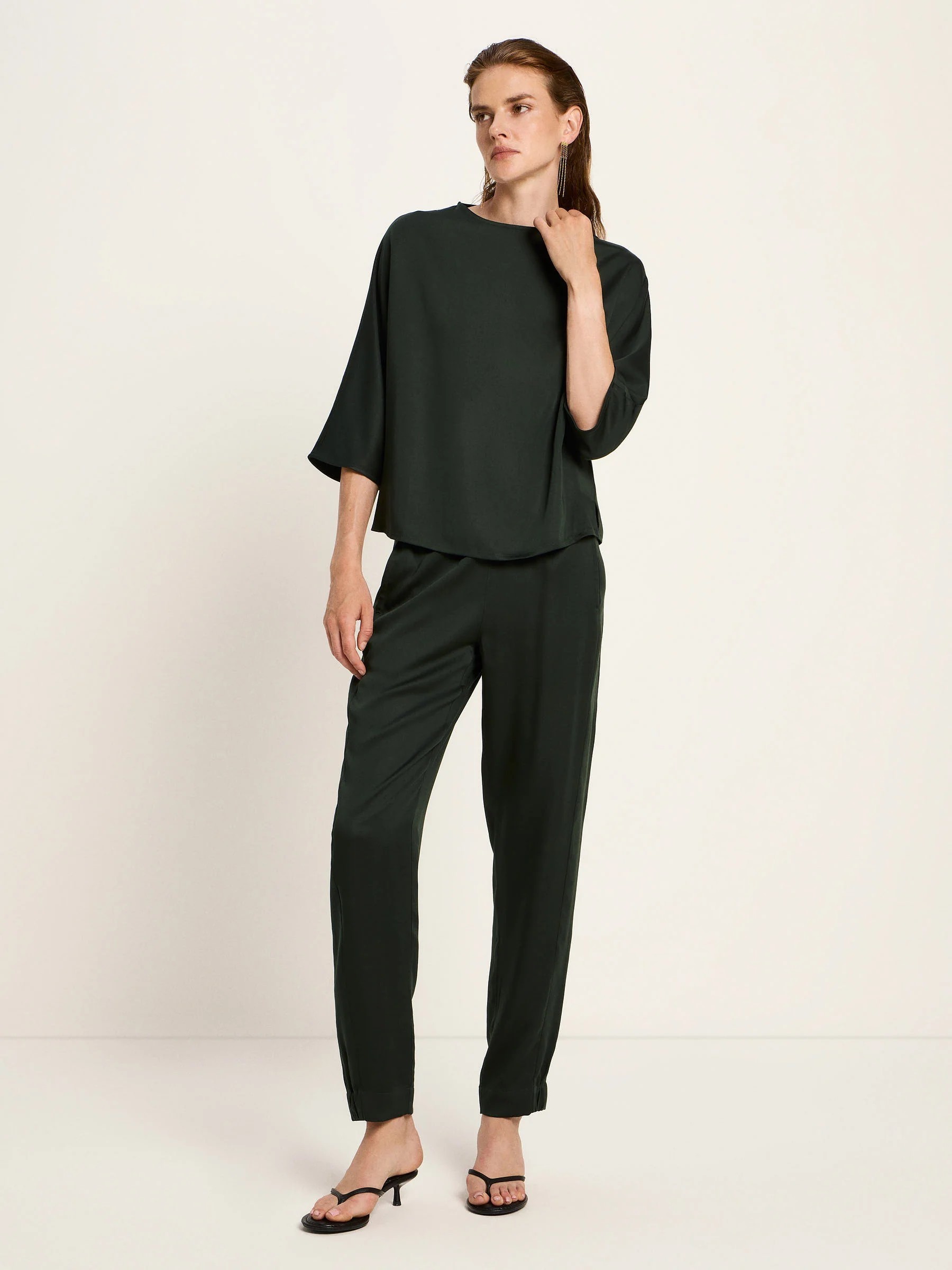 3/4 Arm Bluse aus Tencel forest Lanius