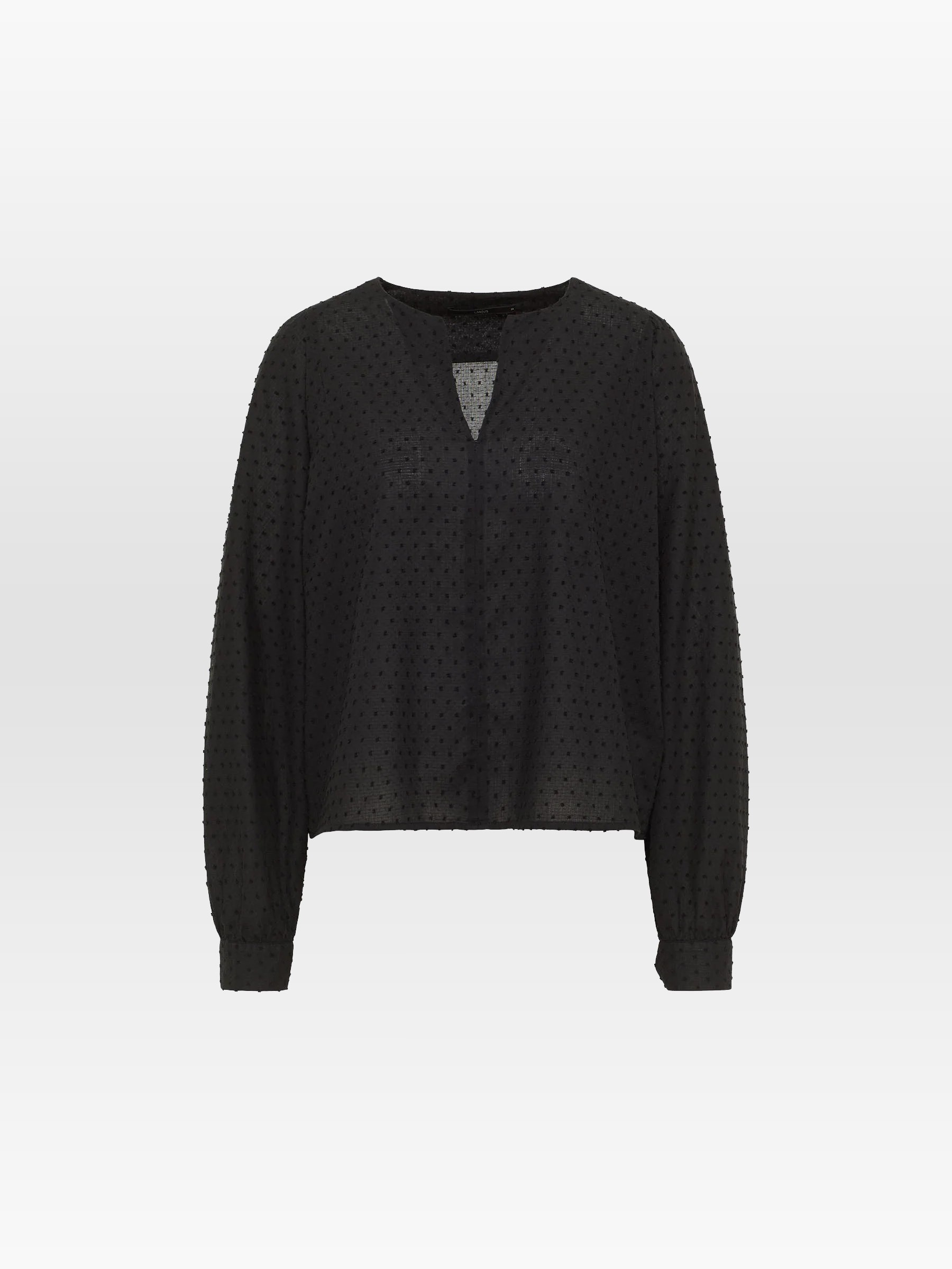 Strukturbluse OCS mit Kräuseln black Lanius