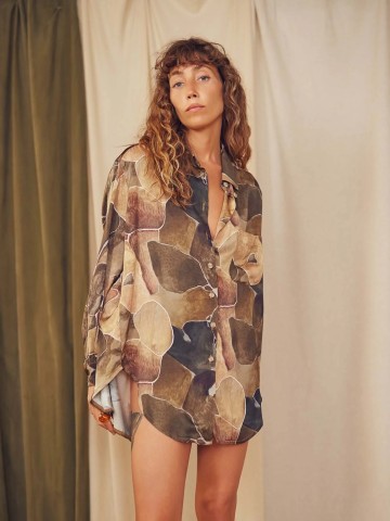 Bluse Wide Shirt print Cossac