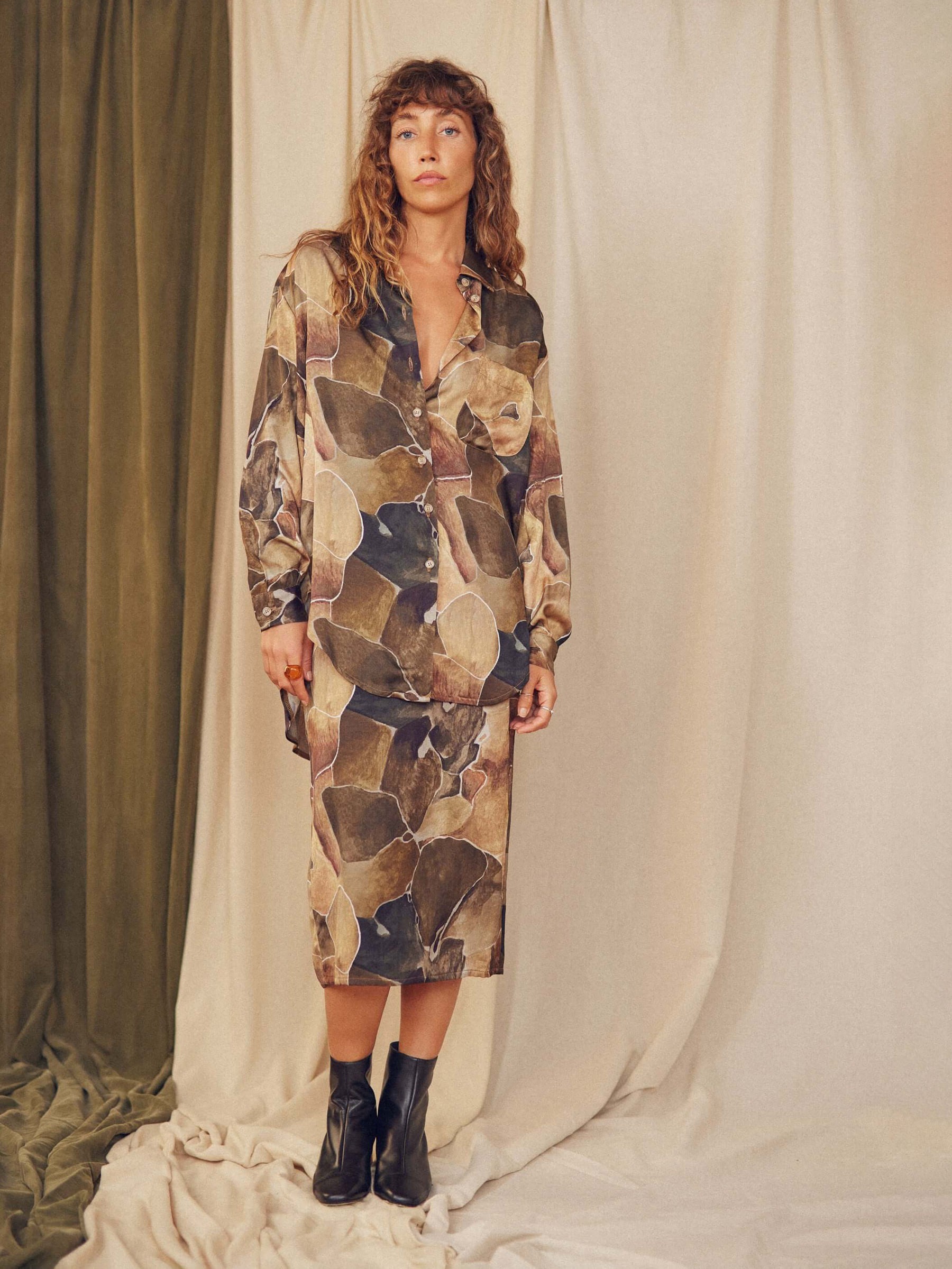 Bluse Wide Shirt print Cossac