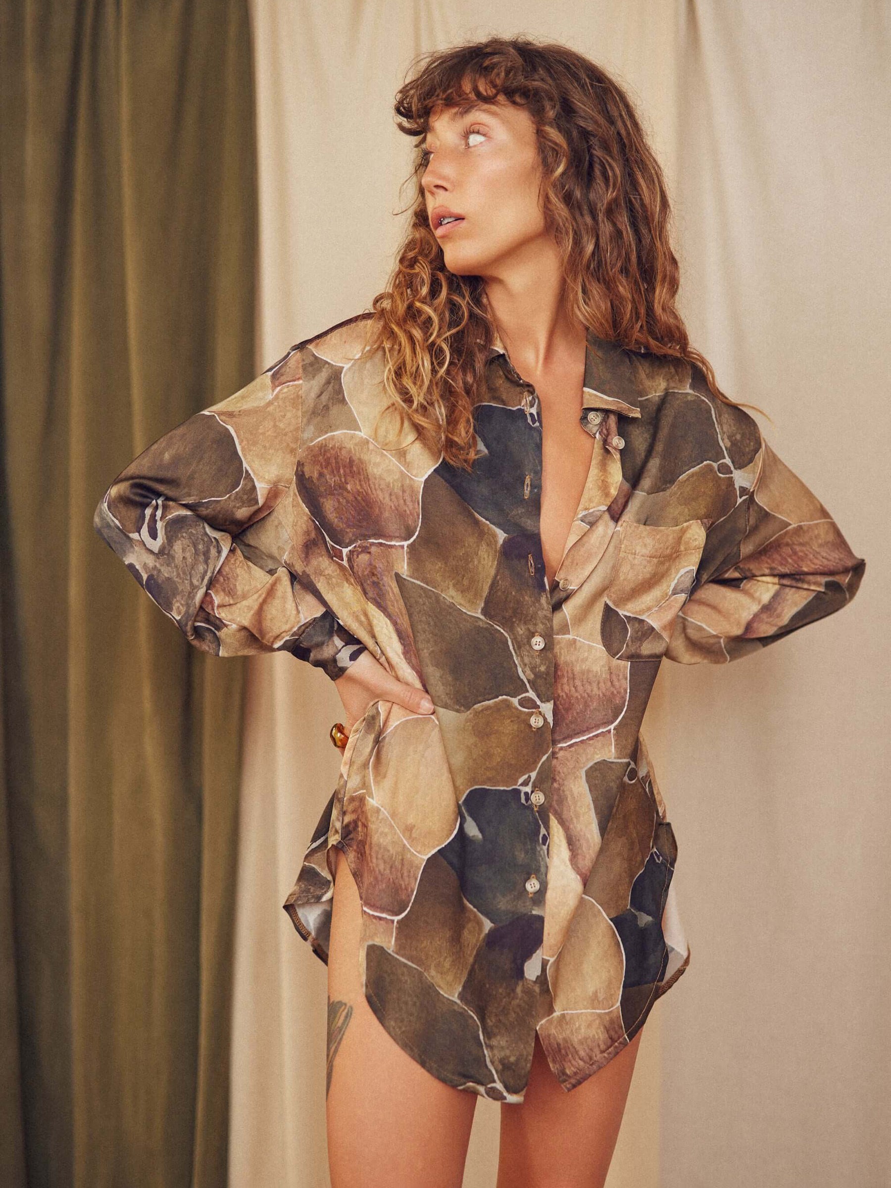 Bluse Wide Shirt print Cossac