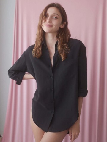 Bluse Wide Shirt black Cossac